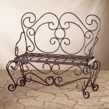Metal Rustic Planter Bench