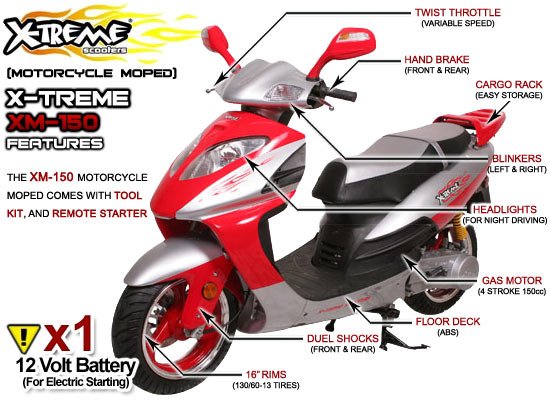 X-Treme EPA street Legal Gas Moped 150cc