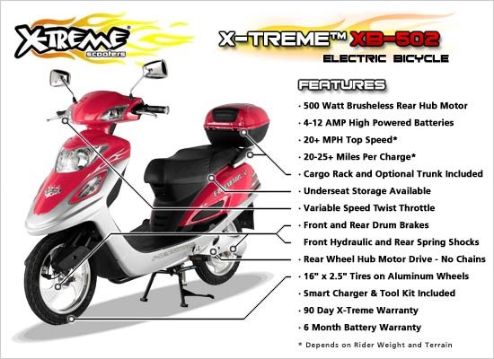 X-Treme XB-502 Electric Bicycle Moped ultimate