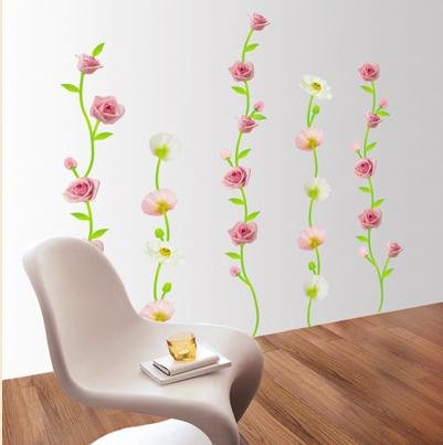 WDS-05 Pretty Flowers Wall Decor Art Adhesive Sticker - Free shipping