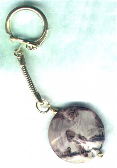 Handmade Variegated Jasper Gemstone Keyring "Down To Earth" - PreciousThings.ecrater.com