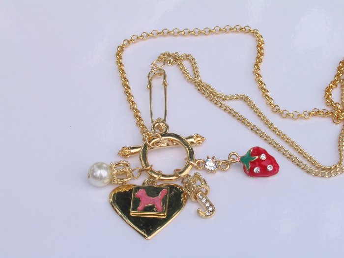 JN01 Juicy Couture Inspired GoldTone Charm Necklace wholesale price $8.99