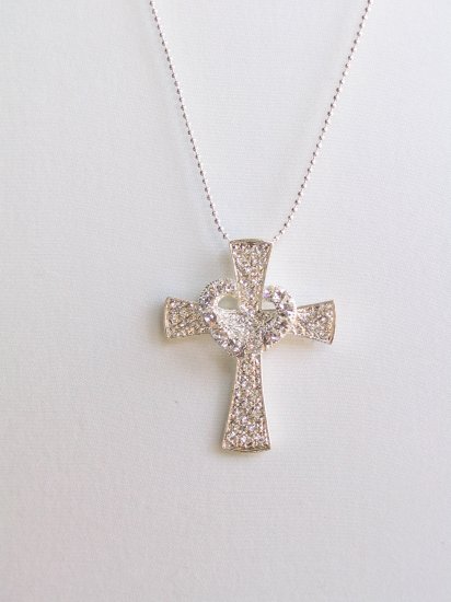 CS02 Unique Design Crystal Heart Cross wholesale price $7.99