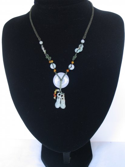 YUN02 Blessing Disc Jade Necklace