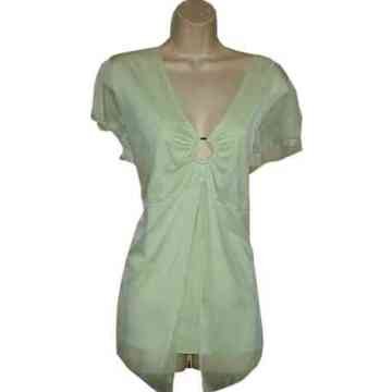 Beautiful Light Green Split Sleeve ORing Top 2X