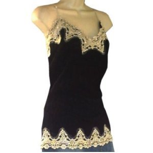 Sexy Women's Plus Size Black with Ivory Lace Top 2X