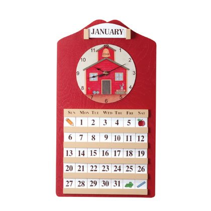 Schoolhouse Calendar and Clock