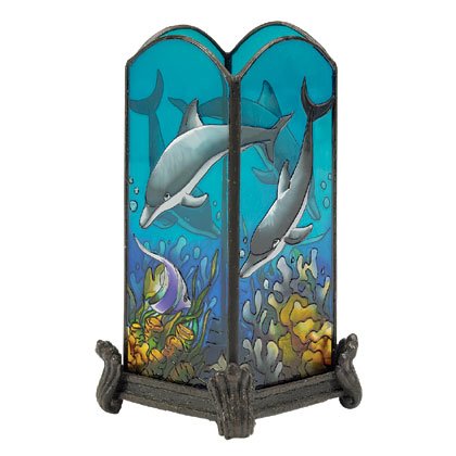 Dolphin Painted Candle Holder