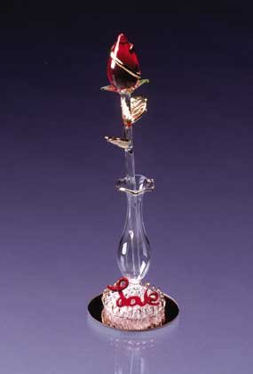 Glass Sculptured Love Rose