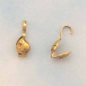 Leaf Shaped Bead Tips - Antique Gold (FI1089)