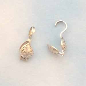 Leaf Shaped Bead Tips - Antique Silver (FI1090)