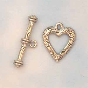 Heart Toggle Antique Silver (FI806)