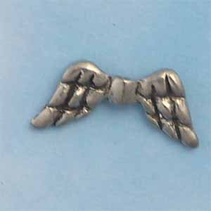 Angel Wings Pewter Charm - Antique silver (PC317)