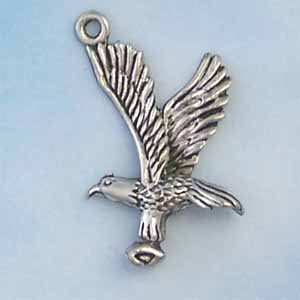 Eagle Pewter Charm - Antique silver (PC415)