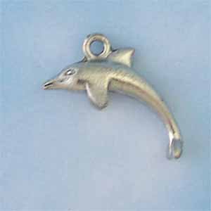 Dolphin Pewter Charm - Antique silver(PC422)