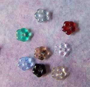 Czech Glass Flower Beads 5x2mm Assorted Colors (GL863)