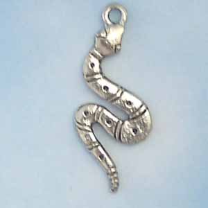 Snake Pewter Charm - Antique Silver (PC323)