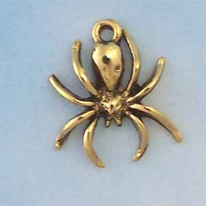 Spider Pewter Charm - Antique Gold (PC319)