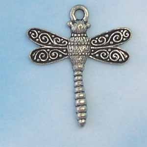 Dragonfly Pewter Pendant - Antique Silver (PC294)