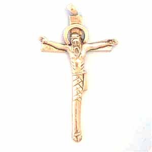 Crucifix Pewter Pendant - Antique Silver (PC401)
