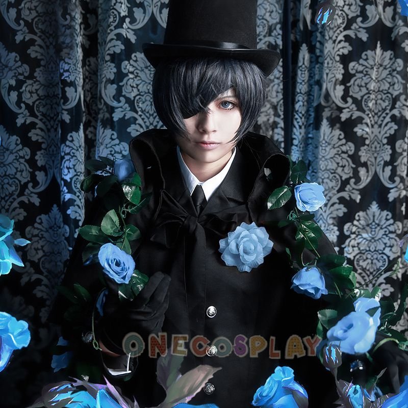 14 Part in 1 set Black Butler Ciel Phantomhive Funeral Cosplay Cotumes Halloween Party Complete set