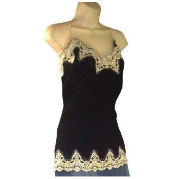 Sexy Women's Plus Size Black with Ivory Lace Top 2X