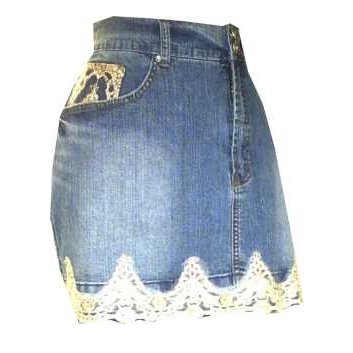 Stretch Mini Denim Lace SEXY Skirt PLUS Size 20