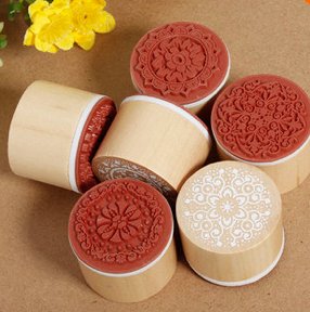 6 pieces wooden stamp set