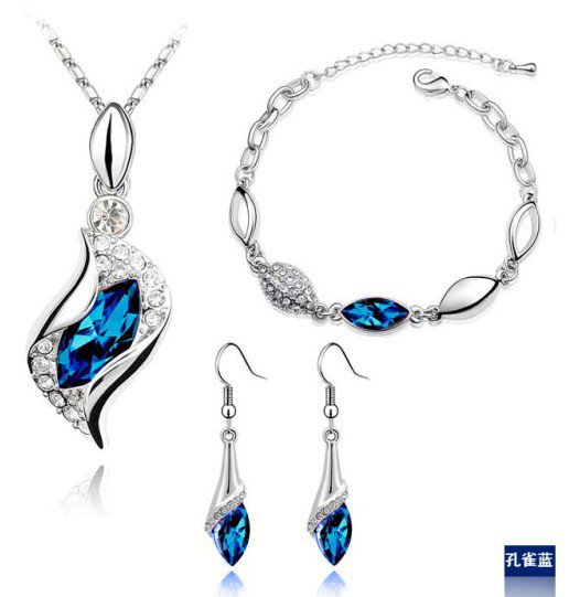 Jewelrycut Sterling Silver Crystal Rhionstone 3 Piece Pendant Set