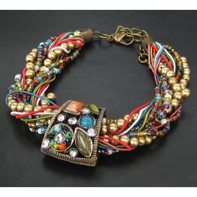 Jewelrycut Vintage TIBETAN COPPER MULTI-STONE BRACELET