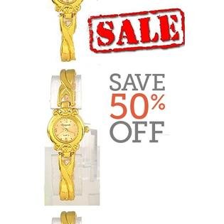 Water Resistant Golden Interlace Stainless Steel Watch