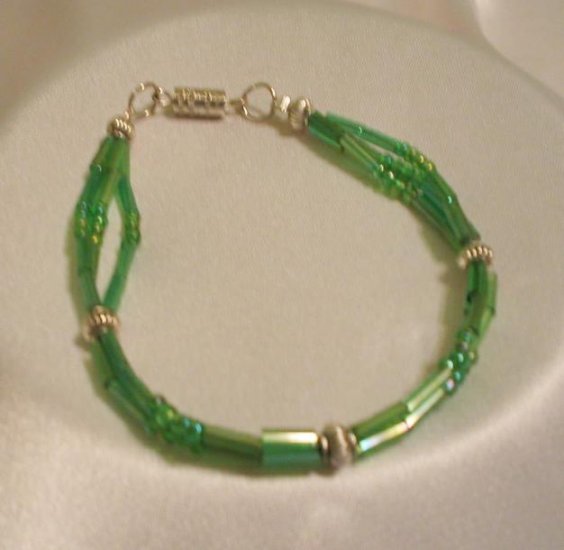 GREEN AND SILVER BRACELET