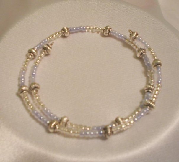 PURPLE AND SILVER WRAPAROUND BRACELET