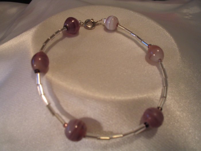 PURPLE AND SILVER BRACELET