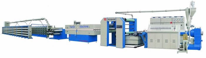 PP flat yarn extrusion line and flat yarn making machine