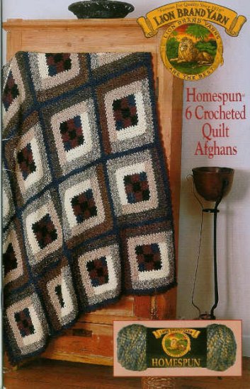 Crochet * 6 * Bulky QUILT Afghan Patterns in Homespun