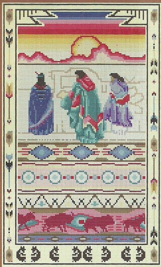 2 Cross Stitch Patterns 2001 PINN NATIVE AMERICAN & INDIAN SYMBOLS