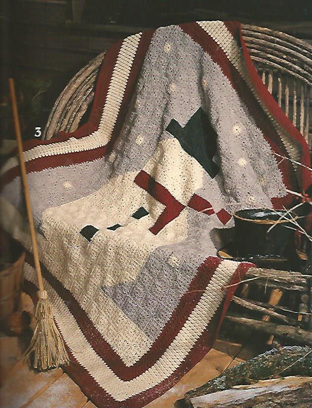 Crochet Country Christmas Afghans 7 Designs