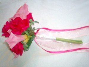 Pink Queen Roses and Callas Bouquet