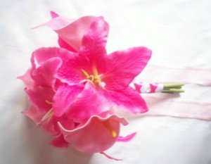 Pink Calla and Hot Pink Casablanca Lily Bouquet