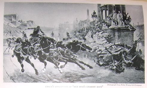 1923 Photo Print Ben Hurs Chariot Race by Artist Checa