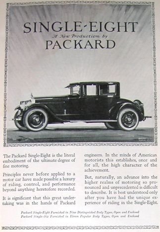 1923 Single-8 Packard Ad F Quail Art & Thom Cook & Sons