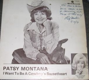 Patsy Montana Want To Be A Cowboys Sweerheart 33 LP Signed Record RARE