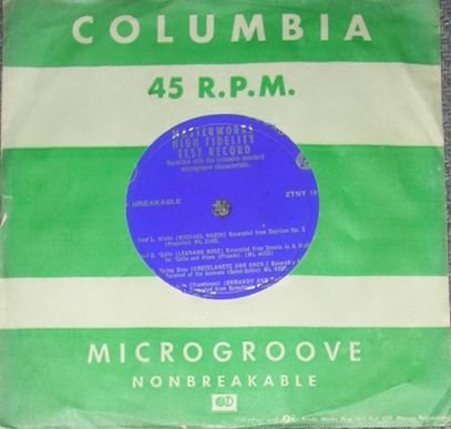 RARE Columbia 7" LP Various Artists HiFi Test Record NM