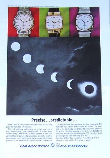 1964 Vintage Evinrude Outboard Motor Ad & Hamilton Electric Watch Ad