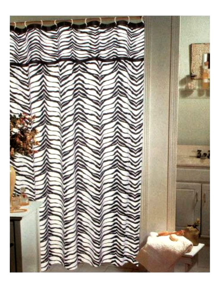 Popular Bath Zebra Stripe Fabric Shower Curtain