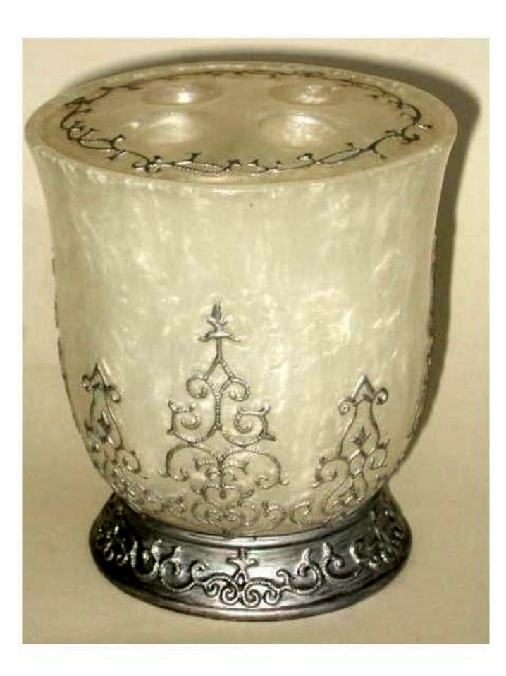 Shangrila White Silver Toothbrush Holder