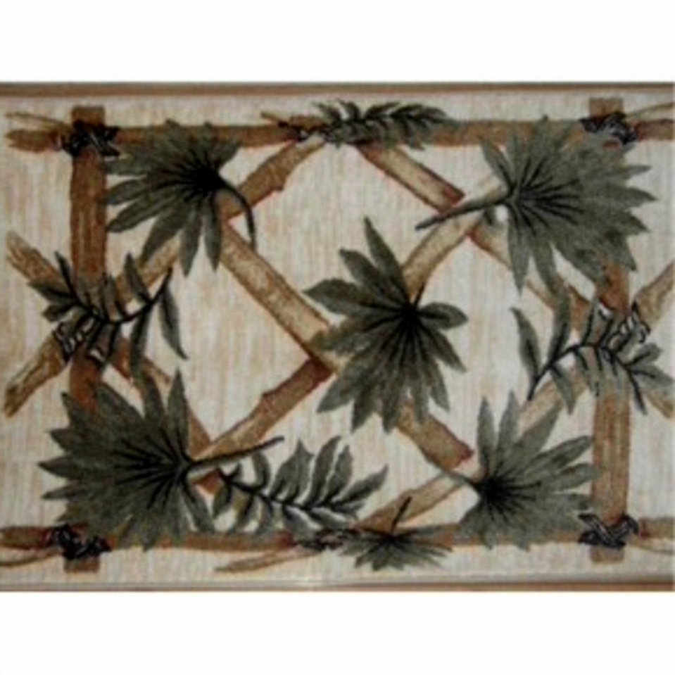 Tropical Bamboo Print Area Rug