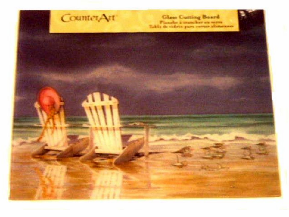Beach Themed Glass Cutting Board