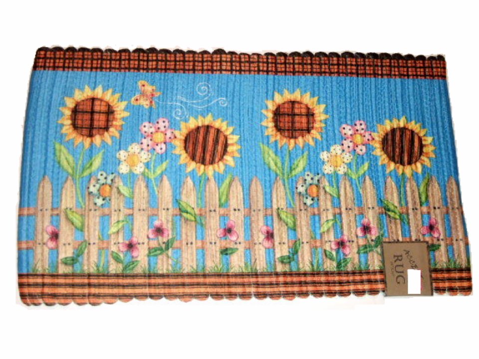 Sunflowers Braided Kitchen Rug